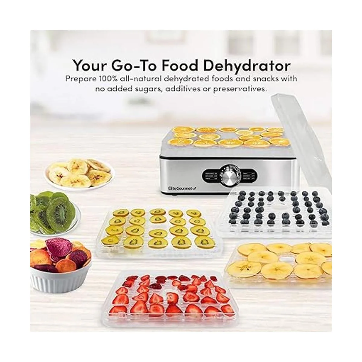 Elite Gourmet EFD3321 Deshidratador de alimentos_5