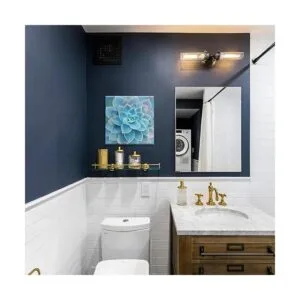 Decoración de baño de suculentas azules arte de pared_2