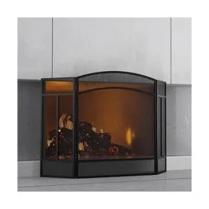 Fire Beauty Pantalla de chimenea de 3 paneles de hierro