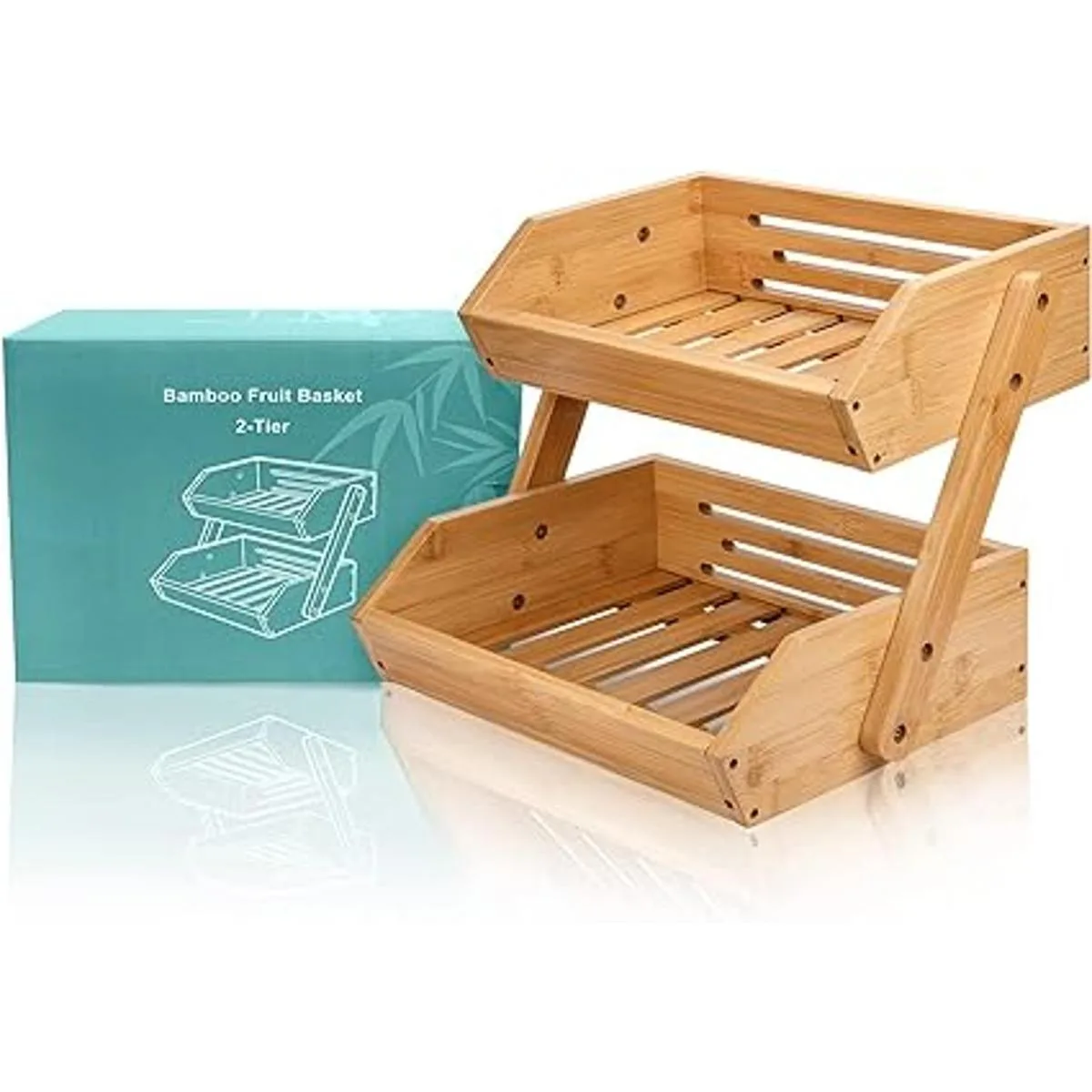 G.a HOMEFAVOR Cesta de frutas de bambú de 2 niveles para_2