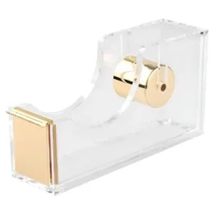 Juego de grapadoras acrílicas doradas para escritorio y_6