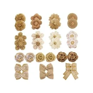 OZXCHIXU 28 flores de arpillera natural hechas a mano 11_1