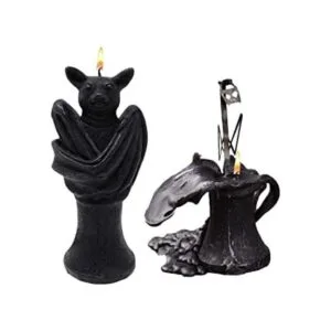 Decoración de vela con forma de murciélago de Halloween_1