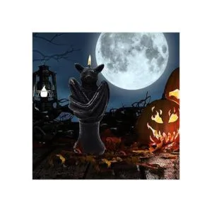 Decoración de vela con forma de murciélago de Halloween_2
