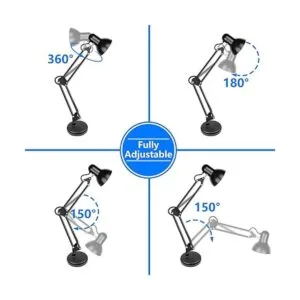 Lámpara de escritorio de metal AmeriTop ajustable de_2