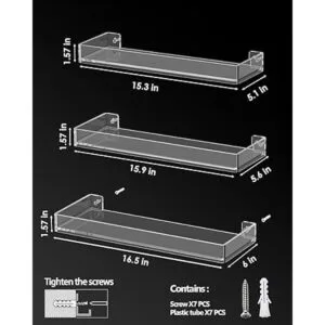 MaxGear Estantes de acrílico transparentes para pared_5