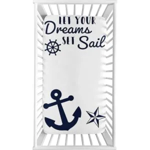 Sweet Jojo Designs Azul marino blanco anclas niño niña_2