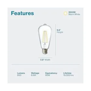 Sunco Lighting Bombillas LED Edison vintage equivalente a_2