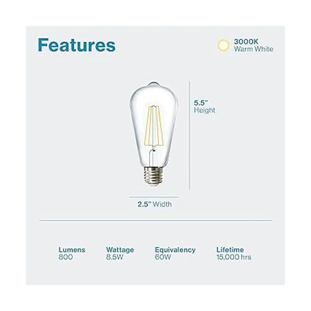 Sunco Lighting Bombillas LED Edison vintage equivalente a_2