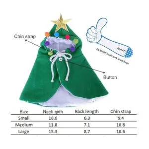ANIAC Disfraz de Navidad para mascotas con estrellas y