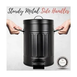 Autumn Alley Bote de basura negro para baño de granja con_4