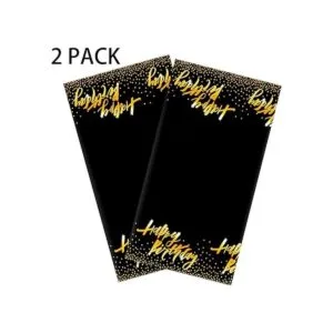 Aneco Paquete de 2 manteles de feliz cumpleaños color_2