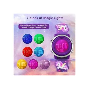 Relojes para niños de 3 a 12 años deportes impermeable_3