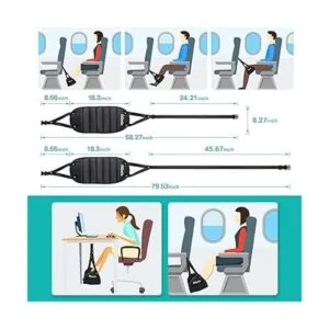 Hamaca de pie de avión Reposapiés de viaje ajustable con_3