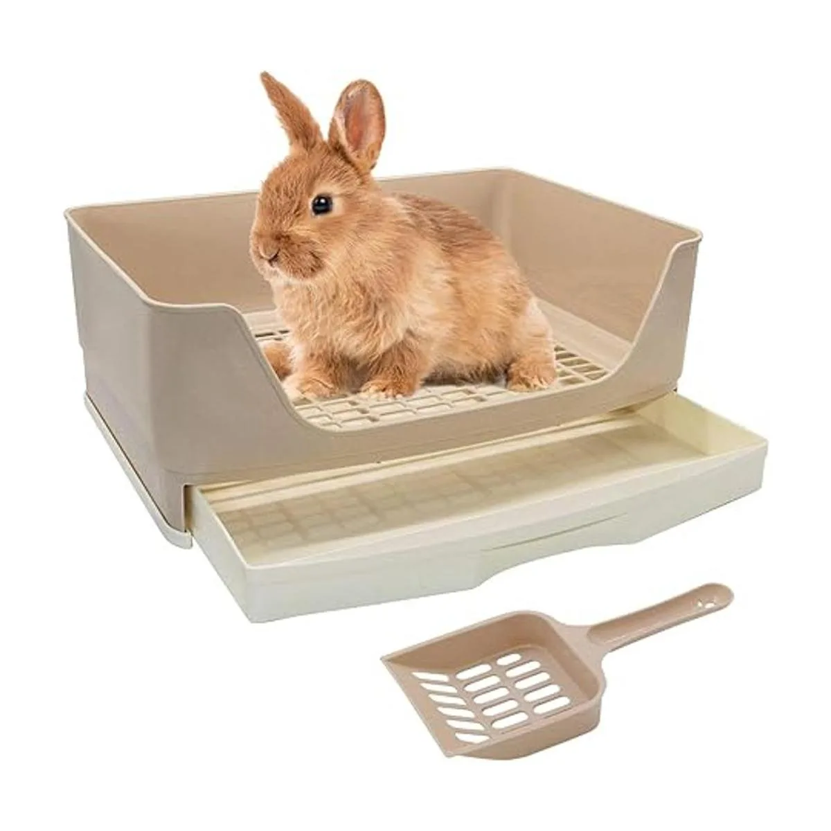 BWOGUE Caja de arena para conejos inodoro tamaño