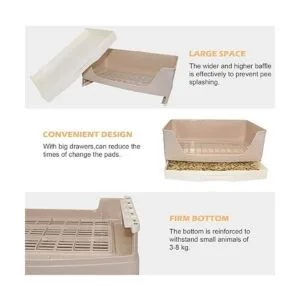 BWOGUE Caja de arena para conejos inodoro tamaño