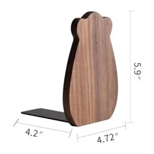 Muso Wood Sujetalibros para estantes extremos decorativos_2