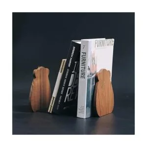Muso Wood Sujetalibros para estantes extremos decorativos_5