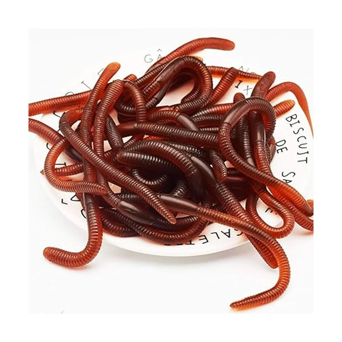 Cotiny 60 piezas falsas de lombriz de tierra juguete de_3