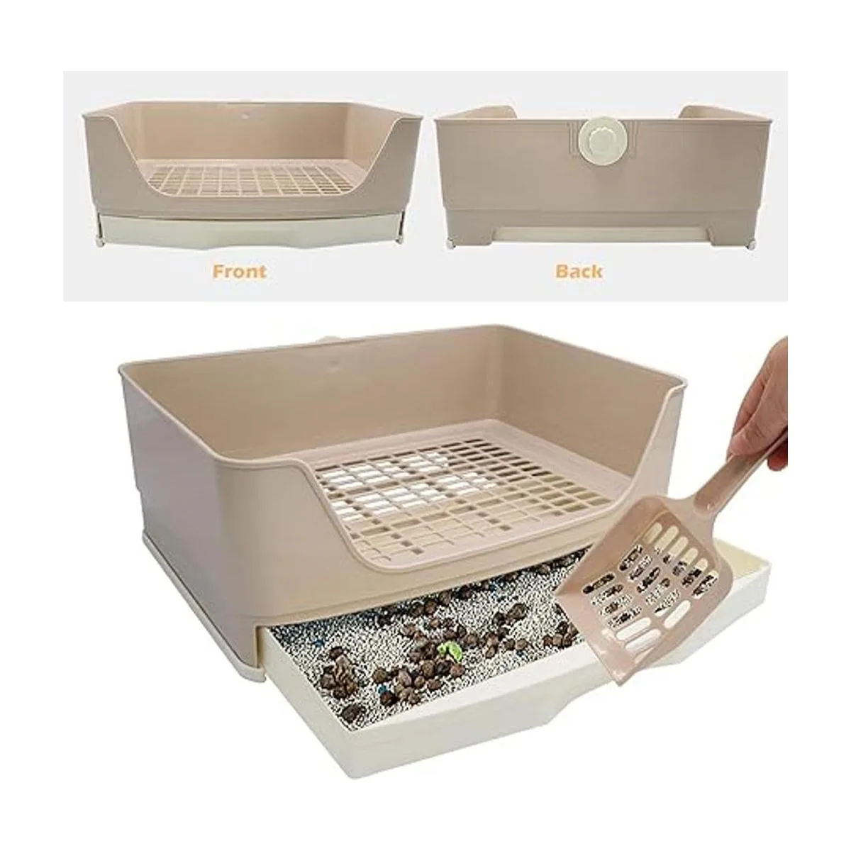 BWOGUE Caja de arena para conejos inodoro tamaño