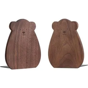 Muso Wood Sujetalibros para estantes extremos decorativos_1
