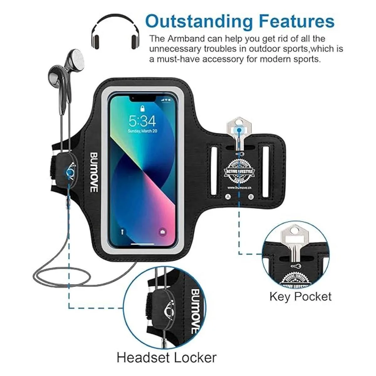 BUMOVE Brazalete para iPhone 12 Mini 54 pulgadas con_2