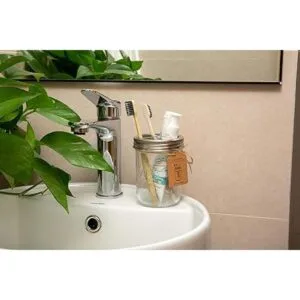 Plomkeest Soporte para cepillo de dientes de tarro Mason_2