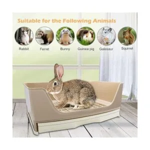 BWOGUE Caja de arena para conejos inodoro tamaño