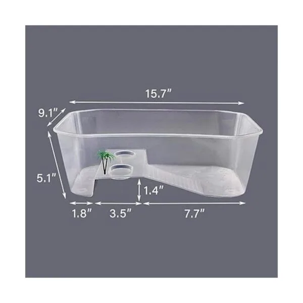 PINVNBY Tanque de tortuga de plástico para reptiles y