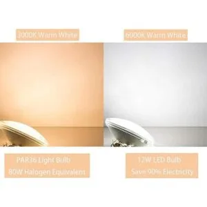 PAR36 Bombillas LED de CC de 12 W 3000 K blanco cálido_4