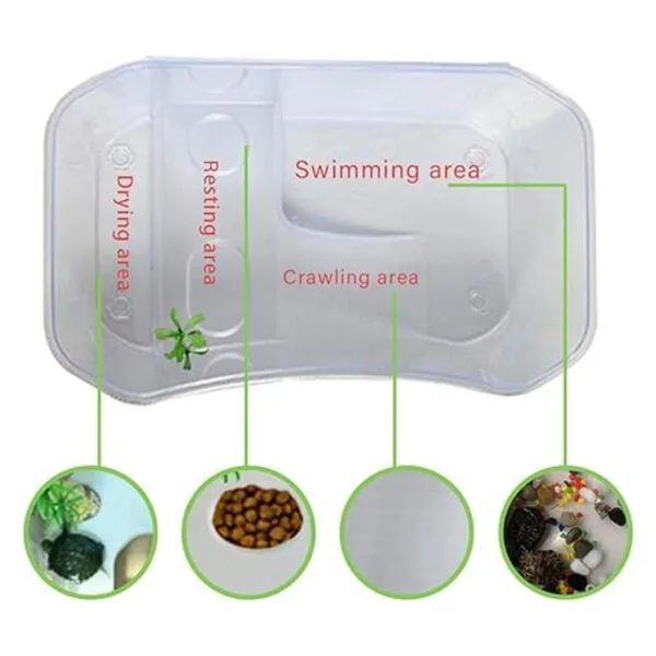 PINVNBY Tanque de tortuga de plástico para reptiles y