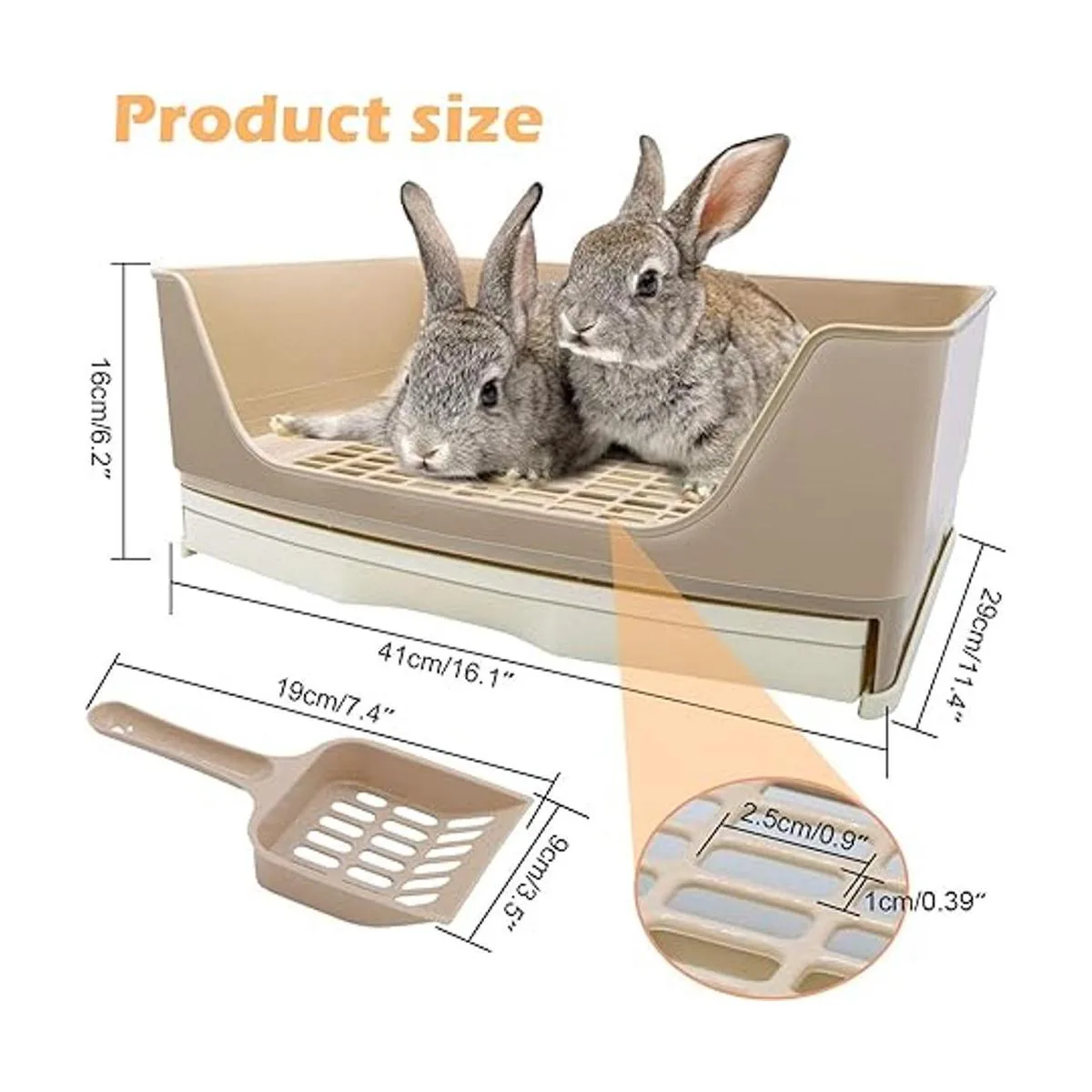 BWOGUE Caja de arena para conejos inodoro tamaño