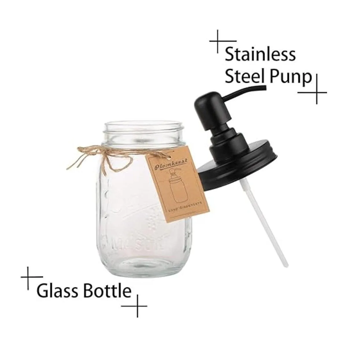 Plomkeest Paquete de 2 dispensadores de jabón en tarro