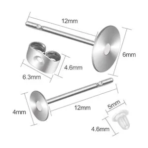 1200 postes para arete de acero inoxidable y respaldos con