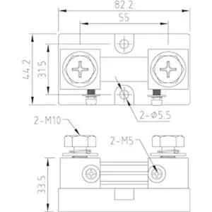 CG 500A 75mV amperímetro eléctrico DC corriente Kit de_5