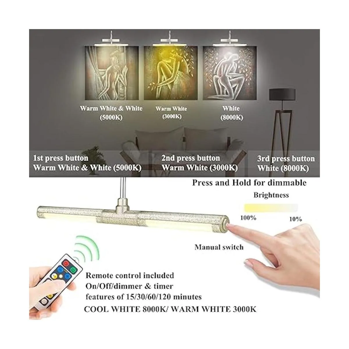 BIGMONAT Luces de imagen inalámbricas para pinturas_3