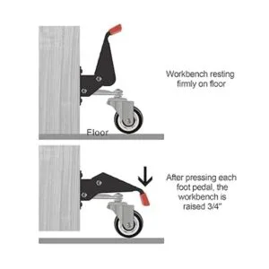 SPACEKEEPER Kit de ruedas de banco de trabajo de 880_5