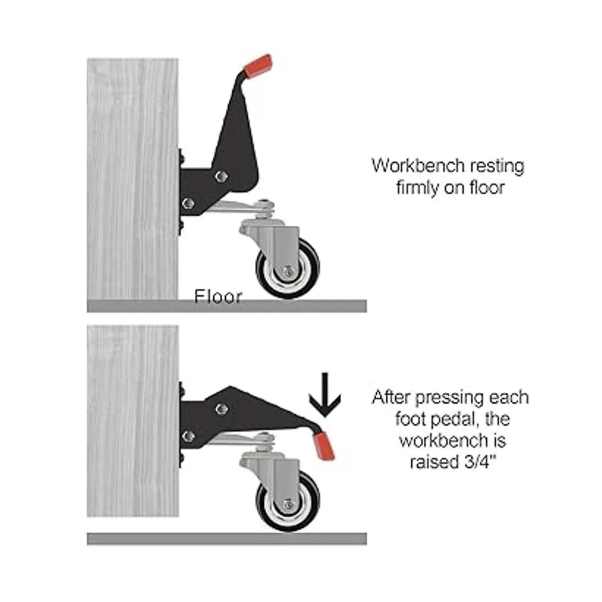 SPACEKEEPER Kit de ruedas de banco de trabajo de 880_5