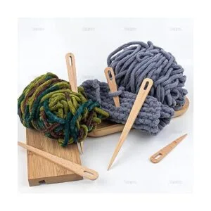 AUEAR Paquete de 5 agujas de ganchillo de madera para