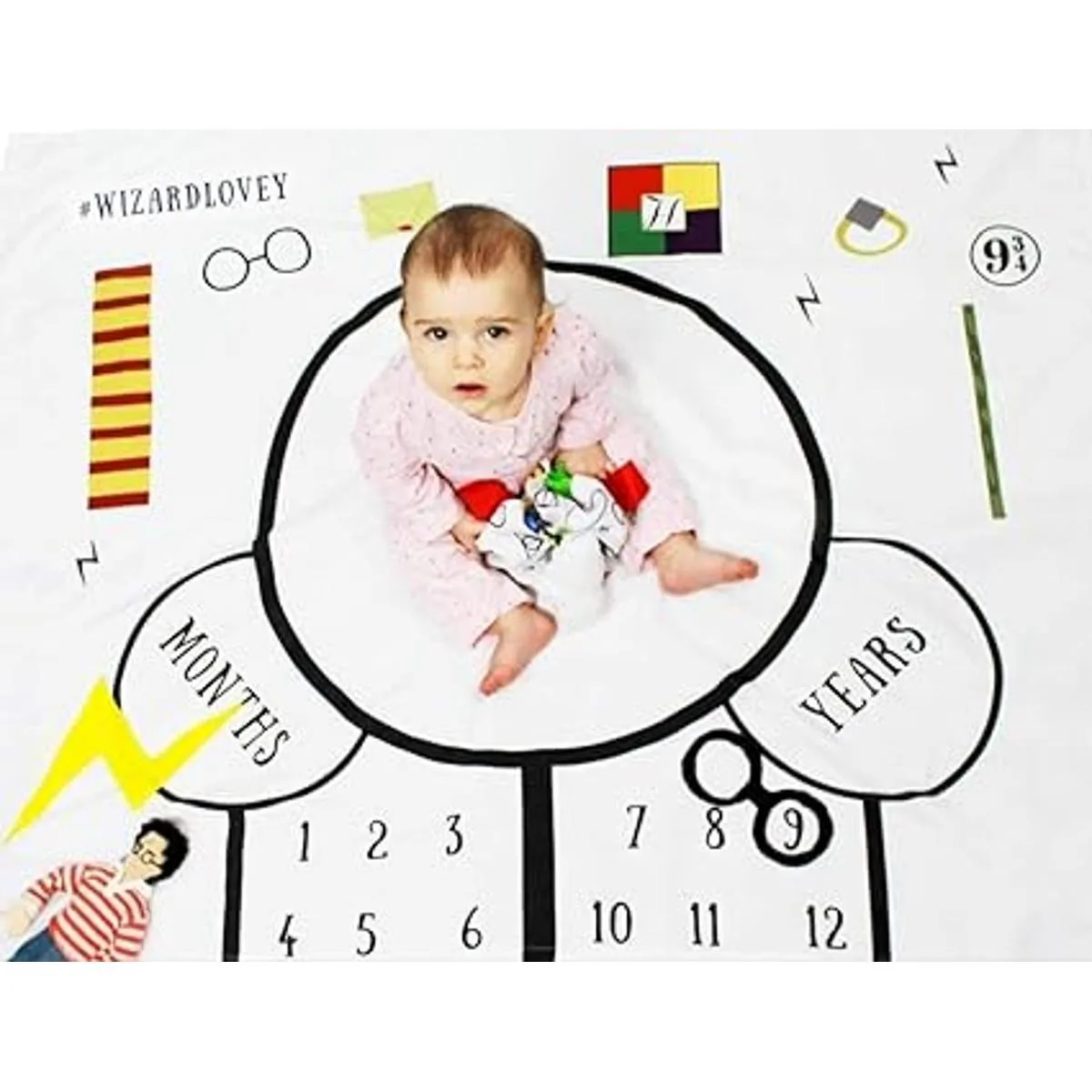 Baby Wizard Lovey Manta mágica con etiqueta de búho de_6