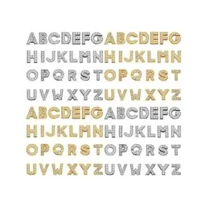 104 dijes de diamantes de imitación con letras del