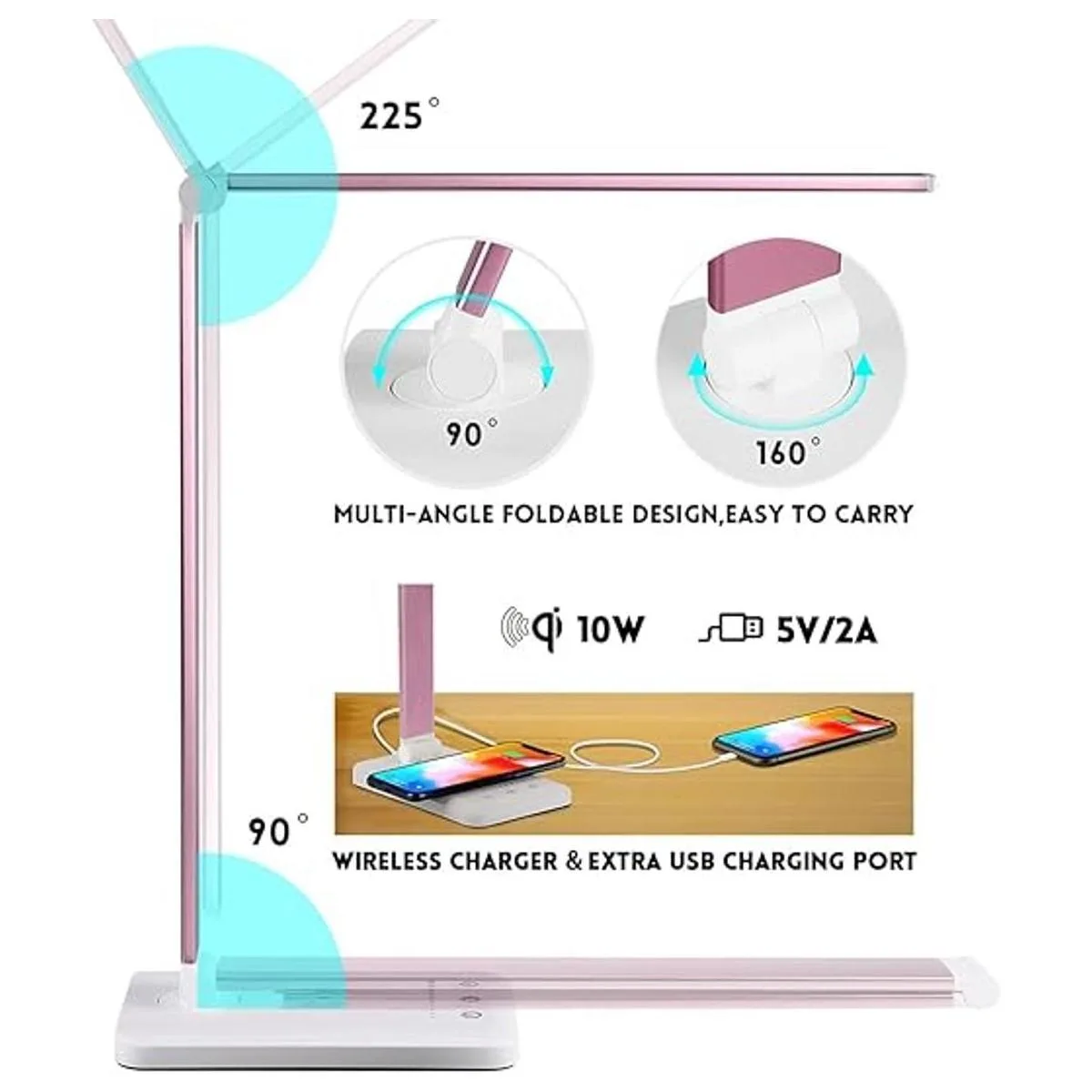 JOSTIC Lámpara de escritorio LED con cargador inalámbrico_3
