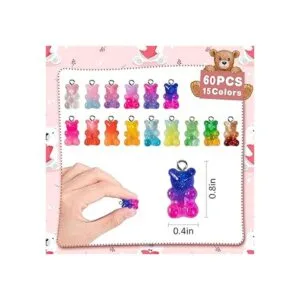 60 dijes de goma en 3D degradados para bricolaje