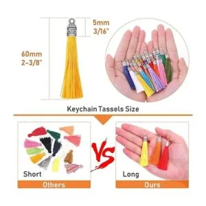 Borlas para hacer joyas Flasoo 100 piezas de llavero de