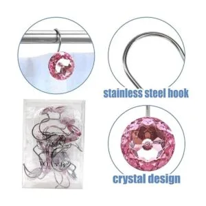 TOAOB 12 ganchos decorativos para cortina de ducha con