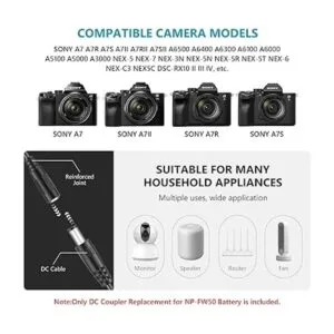 Neewer Adaptador de corriente CC para batería NPFW50 con_3