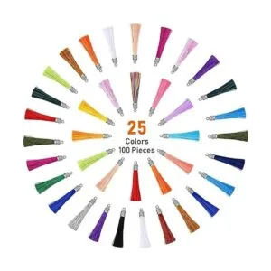 Borlas para hacer joyas Flasoo 100 piezas de llavero de