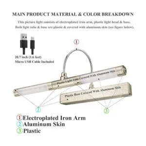 BIGMONAT Luces de imagen inalámbricas para pinturas_2