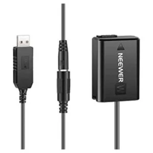 Neewer Adaptador de corriente CC para batería NPFW50 con_1