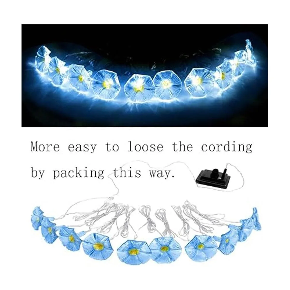 Ibdone Guirnalda de luces LED solares de 10 luces LED